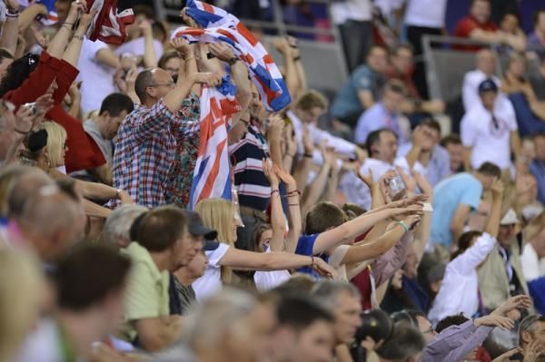 The home support at the London Olympic velodrome