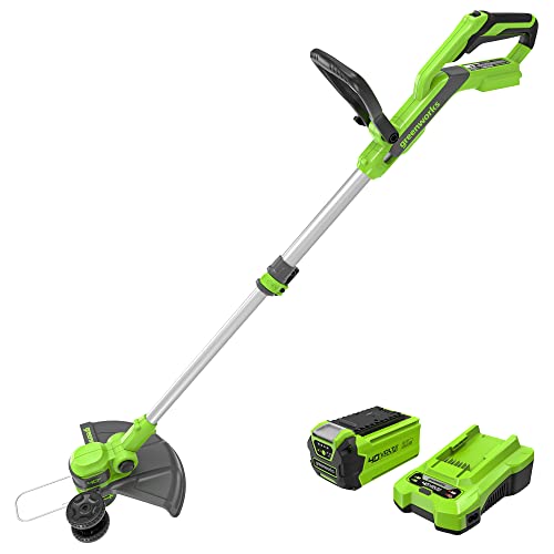 Greenworks 40v Cordless 2-In-1 Trimmer Edger (gen 2) - 13" Lawn Weed Wacker for Fence &amp;amp; Sidewalk , Lightweight Gas Trimmer Alternative With Auto Feed Spool , 2.0ah Battery &amp;amp; Charger (40-Min Runtime)