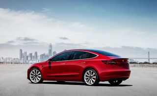 Tesla Model 3 Performance in red