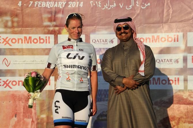 Kirsten Wild (Liv-Shimano) in the points jersey in Qatar
