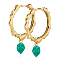 Monica Vinader Siren hoop and Fiji bud earrings in Green Onyx, £205, £153.75