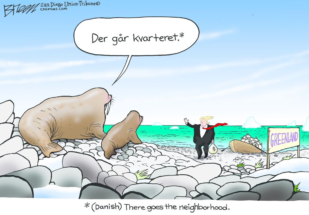 Political Cartoon Greenland Trump There Goes The Neighborhood