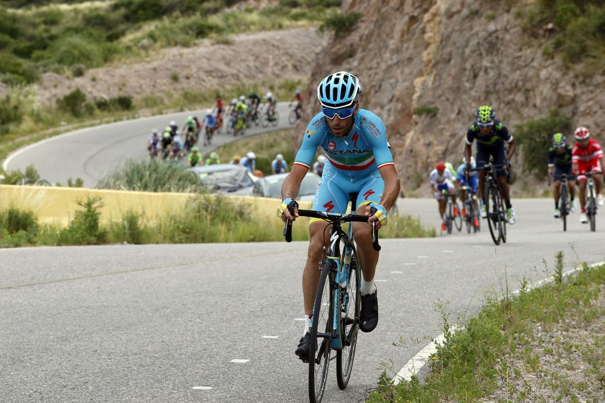 Vincenzo Nibali (Astana) on the attack