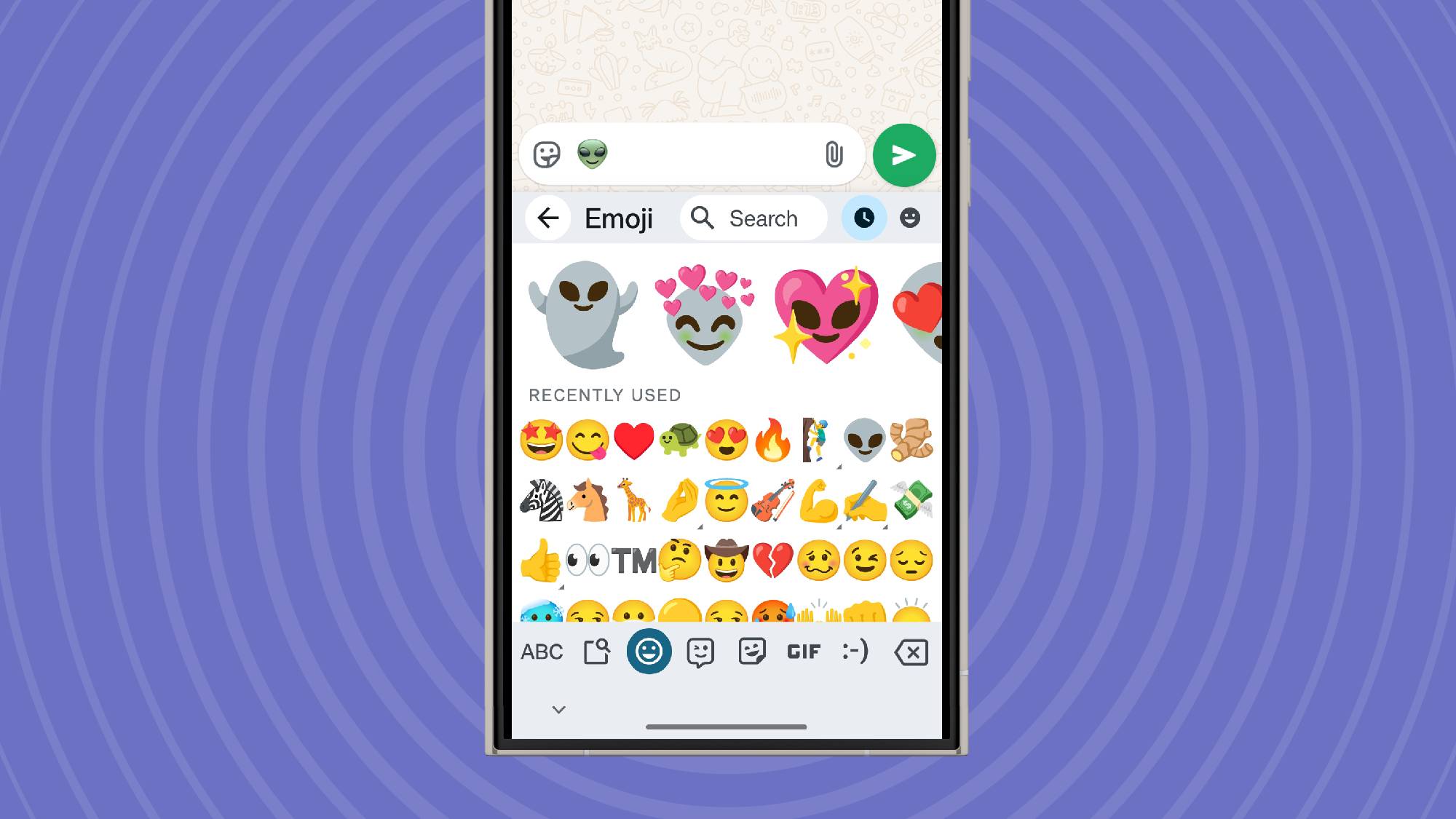 A screenshot of the Android Emoji Kitchen feature.