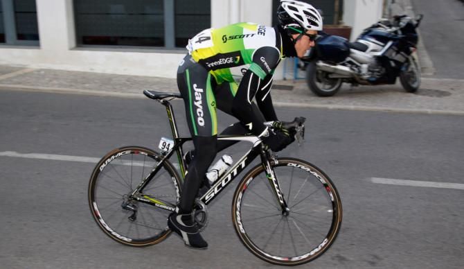 Meyer keeps himself wrapped up during the morning stage at Tour of the Mediterranean
