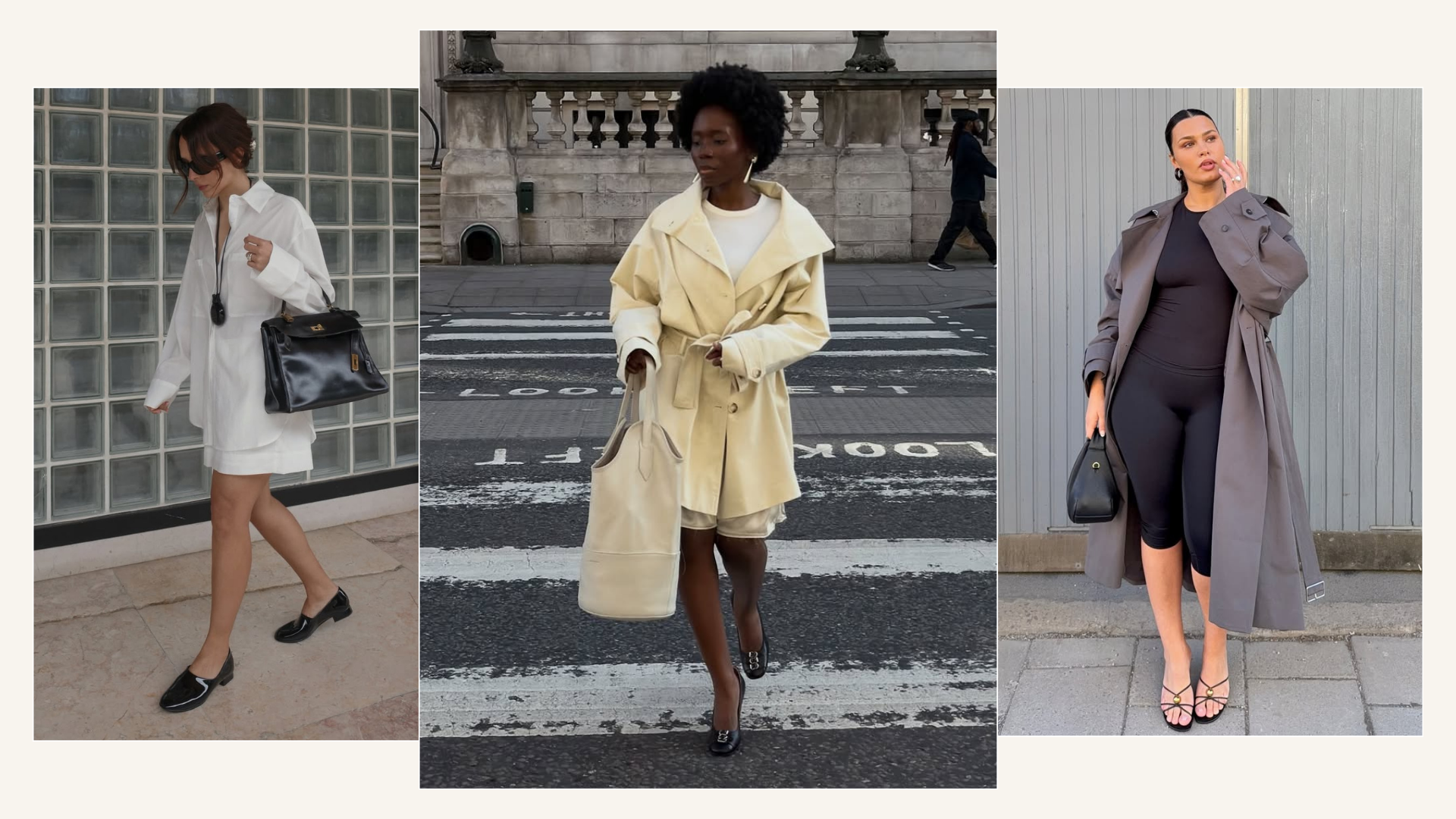 Three spring-to-summer transitional outfits