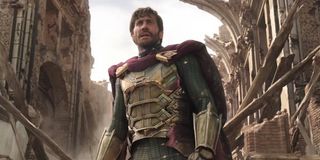 Jake Gyllenhaal as Mysterio in costume in Spider-Man: Far From Home