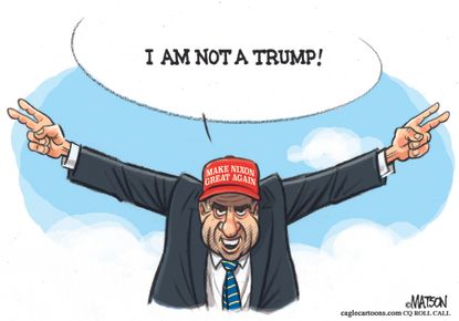 Political Cartoon U.S. Nixon Trump Crook MAGA Impeachment Crime