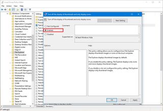 Turn off the display of thumbnails and only display icons (Enabled)