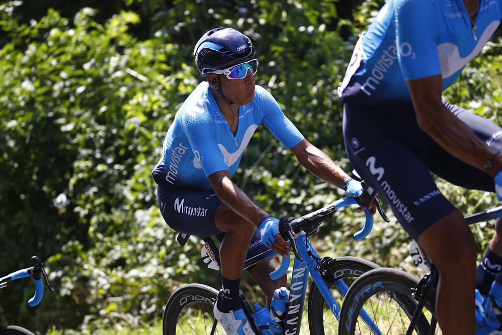 Nairo Quintana (Movistar) during stage 2 of the Tour de France