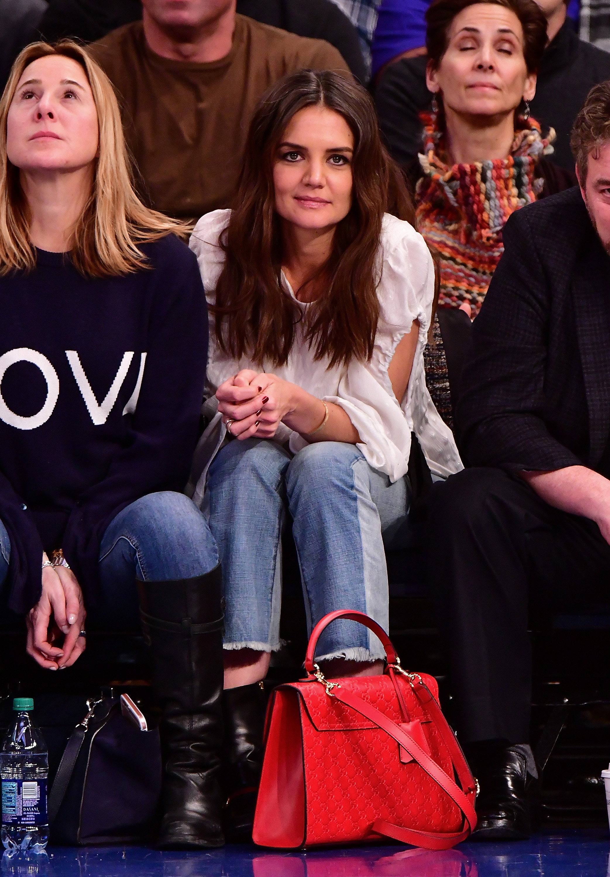 Katie Holmes's courtside style at a New York Knicks game in Feb 2017