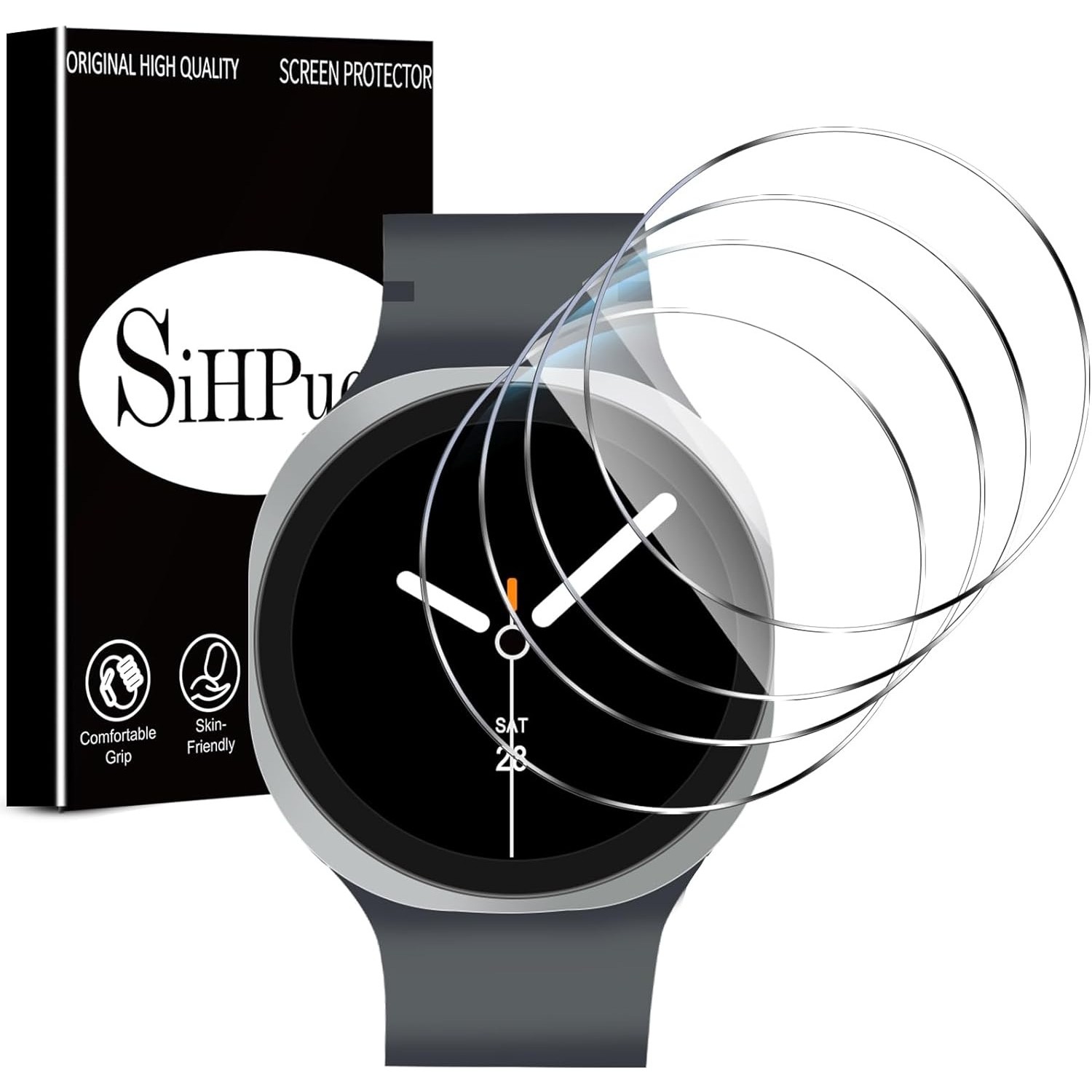 SiHPuoy 4 Pack for Samsung Galaxy Watch 8 Screen Protector 44mm