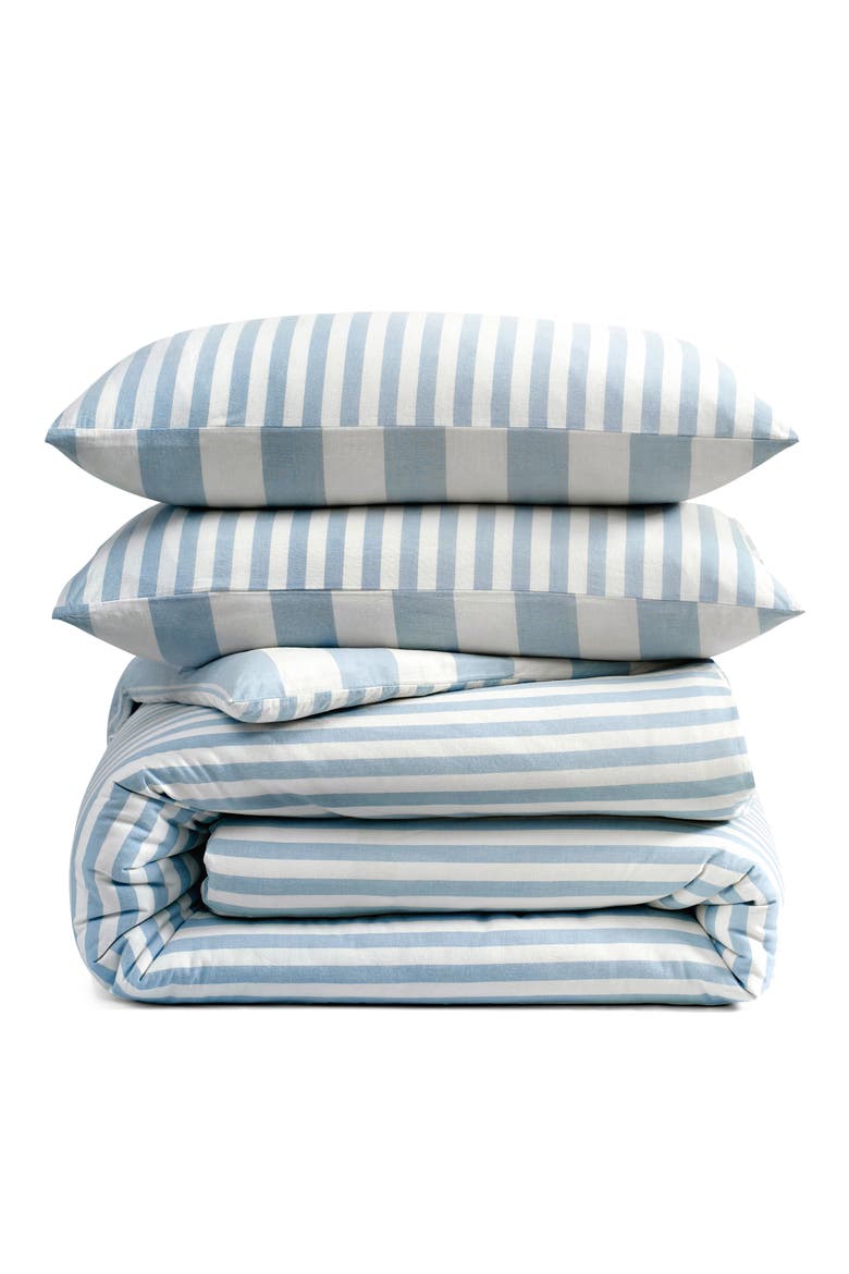Reversible Vintage Stripe Washed Cotton Duvet Cover &amp;amp; Sham Set