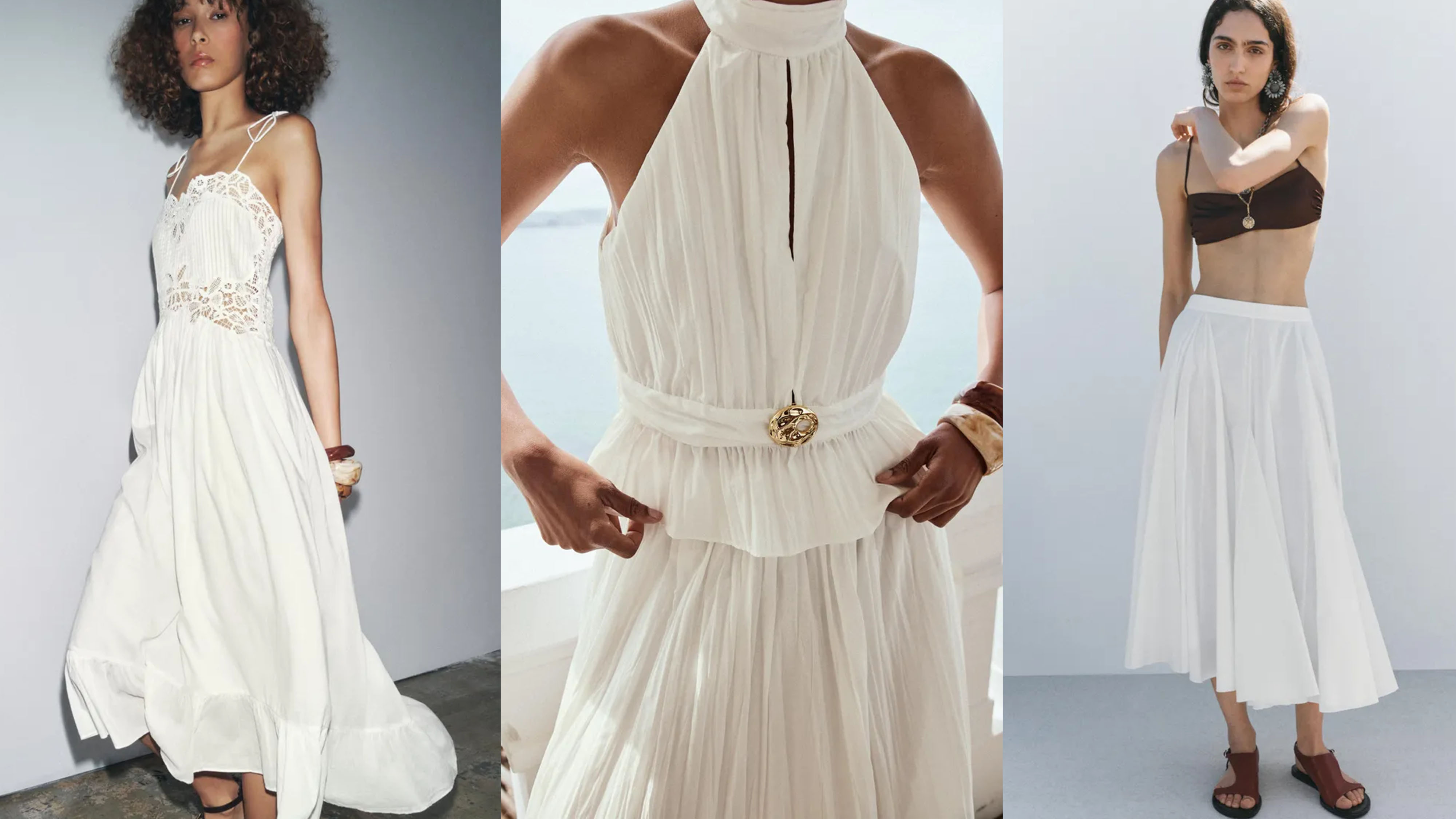 Women in white Zara outfits
