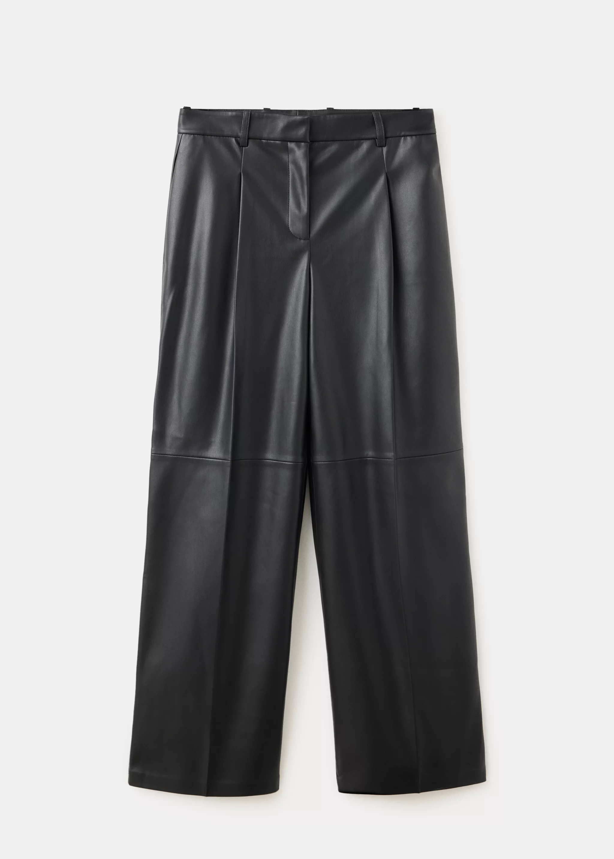 Wide Leg Faux-Leather Trousers - Women | Mango Usa