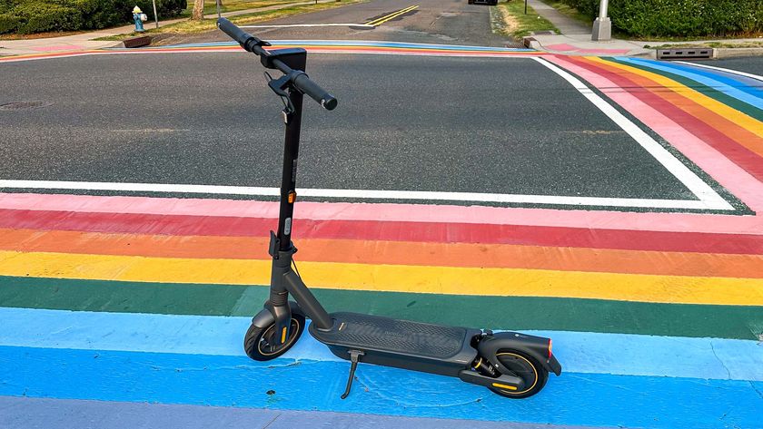 Segway Ninebot Kickscooter Max G2 outside on sidewalk