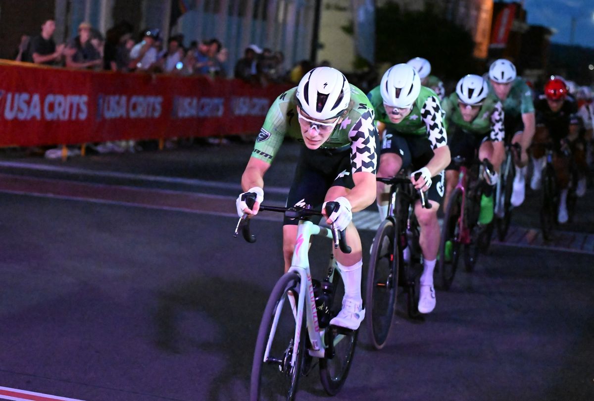 Team Cadence Cyclery p/b Encore Wire lead the charge on the final lap