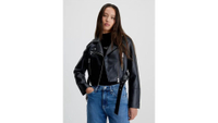 Calvin Klein Cropped Faux Leather Biker Jacket
RRP: $77.70/£180
Get your edgy on with this cropped staple from Calvin Klein. The faux leather jacket features a lapel collar and an asymmetric zip fastening.