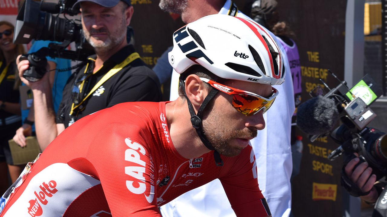 Thomas De Gendt wears the aero offering from HJC