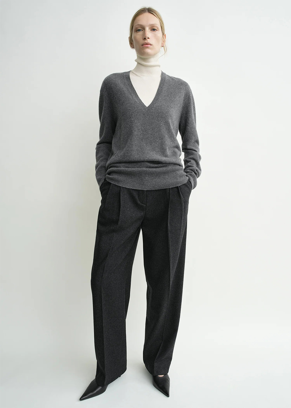 Toteme, Double-Pleat Winter Trousers Charcoal