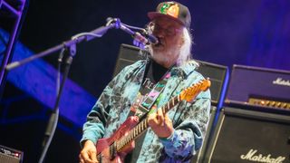 MEXICO CITY, MEXICO - NOVEMBER 2: J Mascis of Dinosaur Jr band, performs during the second day of 'Festival Hipnosis 2025' at Fray Nana stadium on November 2, 2025 in Mexico City, Mexico. (Photo by Medios y Media/Getty Images)