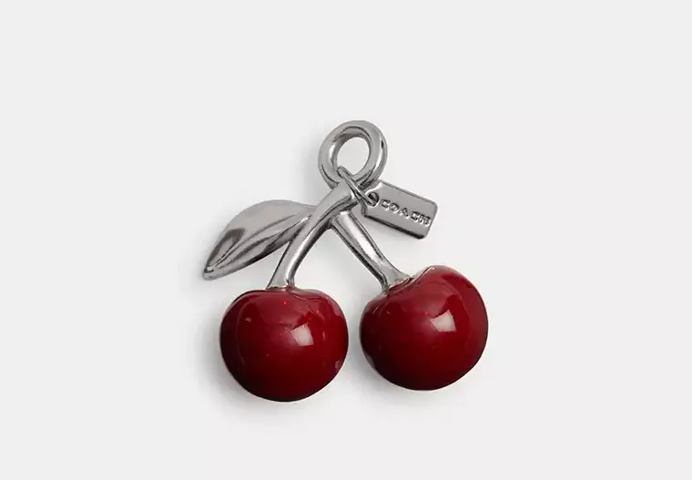 Coach, Silver/red Small Cherry Shoe Charm
