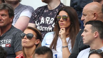 Coleen Rooney and Rebekah Vardy at football match