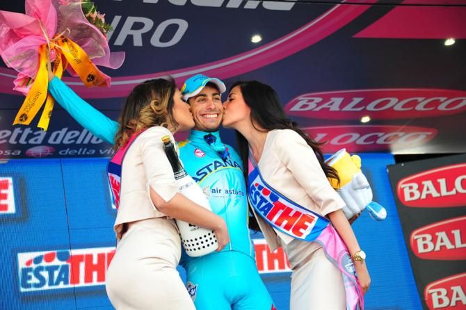 Fabio Aru (Team Astana) on the podium