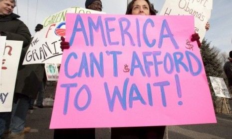 Tea Partiers protest in New Hampshire.