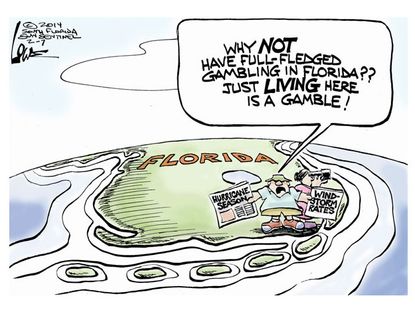 Editorial cartoon Florida hurricane