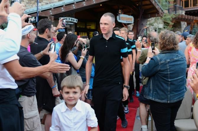 Fans get up close to see Chris Froome walk the red carpet
