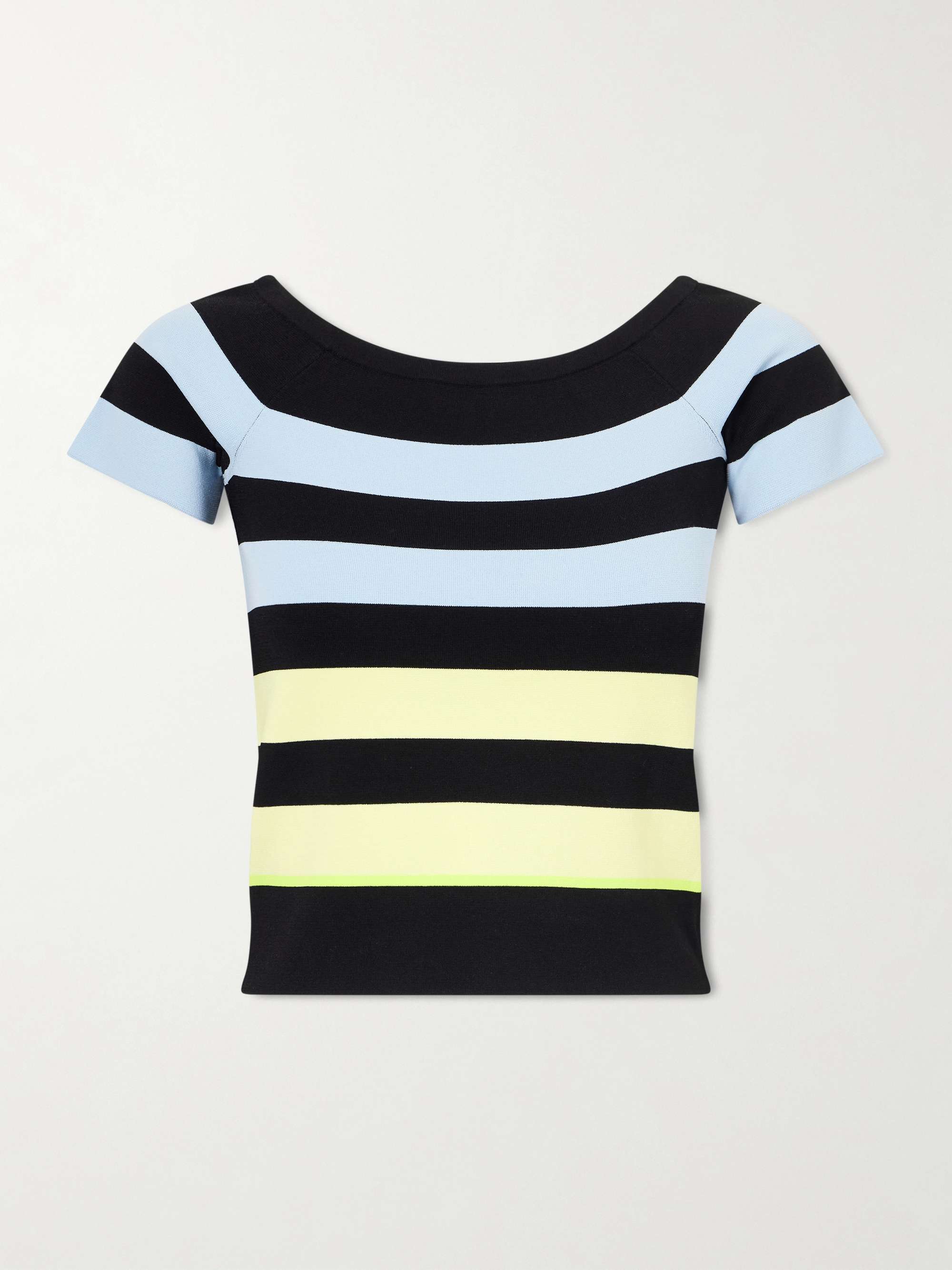 Off-Shoulder Striped Jersey Top