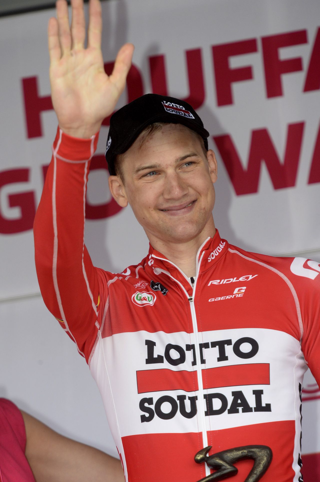 Wellens celebrates from the podium