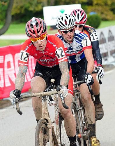 Mark LeLond (Planet Bike) leading a group of three.