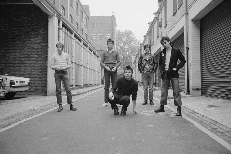 Undertones standing in an alley in Camden, North London, in 1978