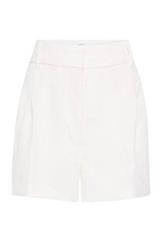 Aritzia The Effortless Short™ Mini in white and on white background