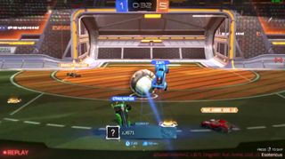 Rocket League on "Balanced" settings, which seems to emphasize performance over visuals.
