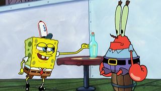 Spongebob and Mr. Krabs in "Friend or Foe" in Spongebob Squarepants.
