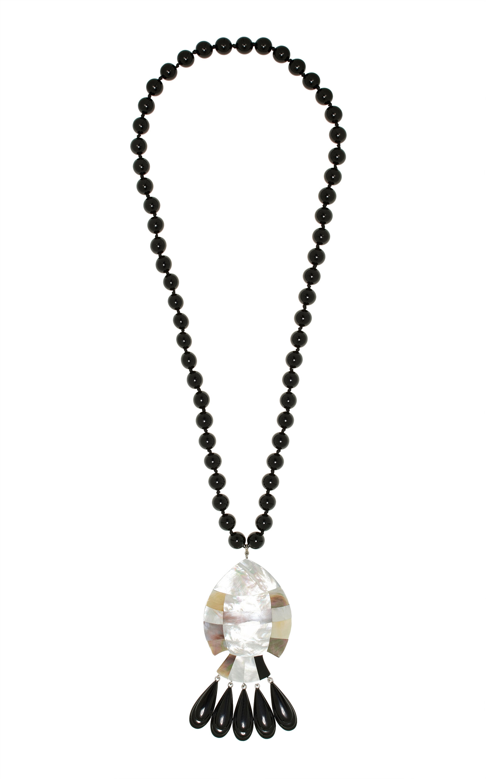 Exclusive Ondine Mother of Pearl Onyx Necklace