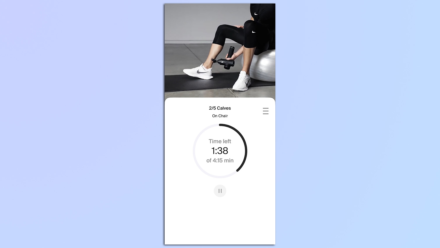 Screenshot from the Hyperice app showing walkthrough session for the Hyperice Hypervolt Go 3