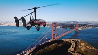 The PAL-V Liberty in the skies above San Francisco. The process of drawing up regulations for flying cars is expected to take years. Credit: PAL-V