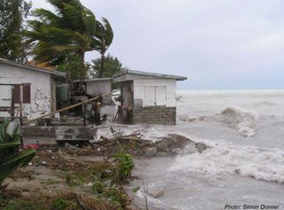 A house in South Tarawa in 2012 after the big floods.