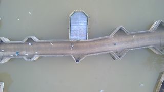 Photo of a bridge from above taken with a V-Copter Falcon Mini
