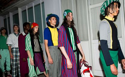 Marni S/S 2019 - Model line up striped clothing