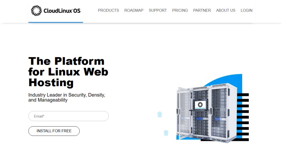 Website screenshot of CloudLinux (September, 2025)