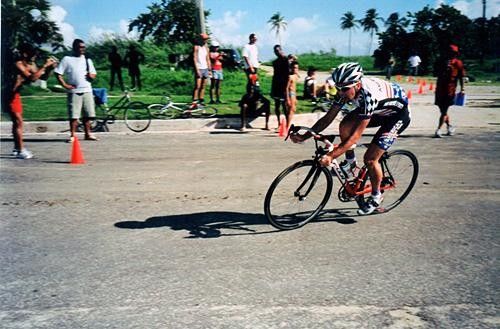 Joe Papp pedals hard