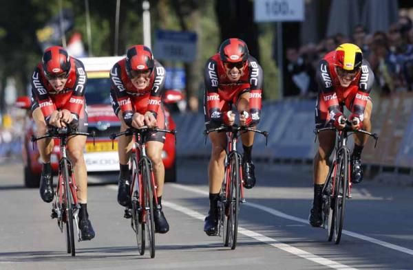 A ragged BMC team cross the line for second