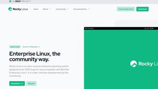 Website screenshot for Rocky Linux