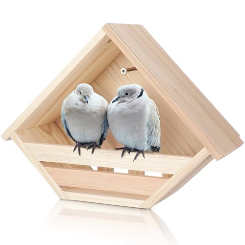 Doublefill Cedar Dove Nesting Box Dove House Nest for Bird Pigeon Outside Doves Nesting and Roosting Platform Garden Decoration