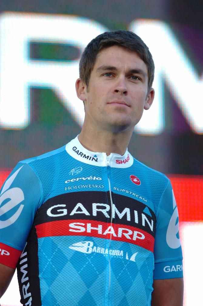 Jack Bauer (Garmin Sharp) is presented to the crowd at the 2013 Santos Tour Down Under